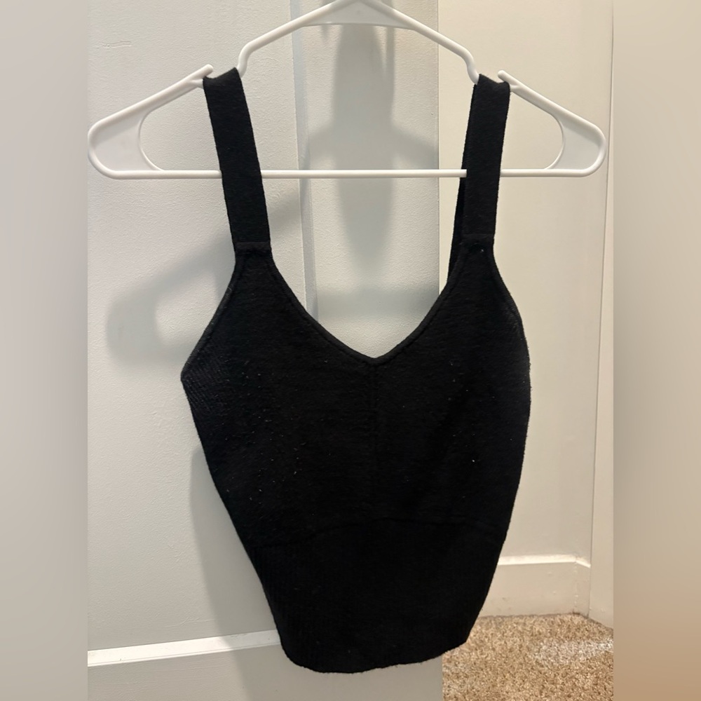Abercrombie & Fitch Black Ribbed Knit Tank Top Size Large